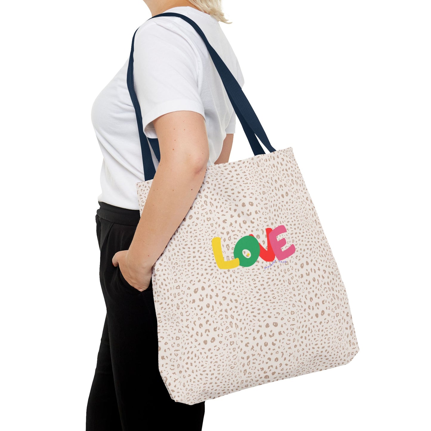 Colorful Love Tote Bag | Stylish All-Over Print Reusable Shopping Bag