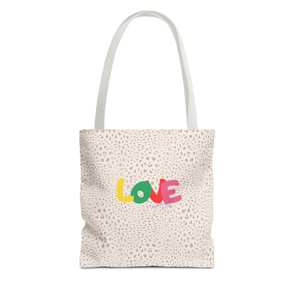 Colorful Love Tote Bag | Stylish All-Over Print Reusable Shopping Bag
