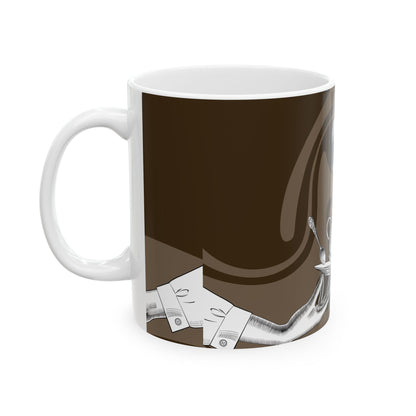 Elegant Coffee Pouring Ceramic Mug | Unique Gift for Coffee Lovers, Kitchen Decor, Art Mug, Hot Beverage Mug, Home & Office Use