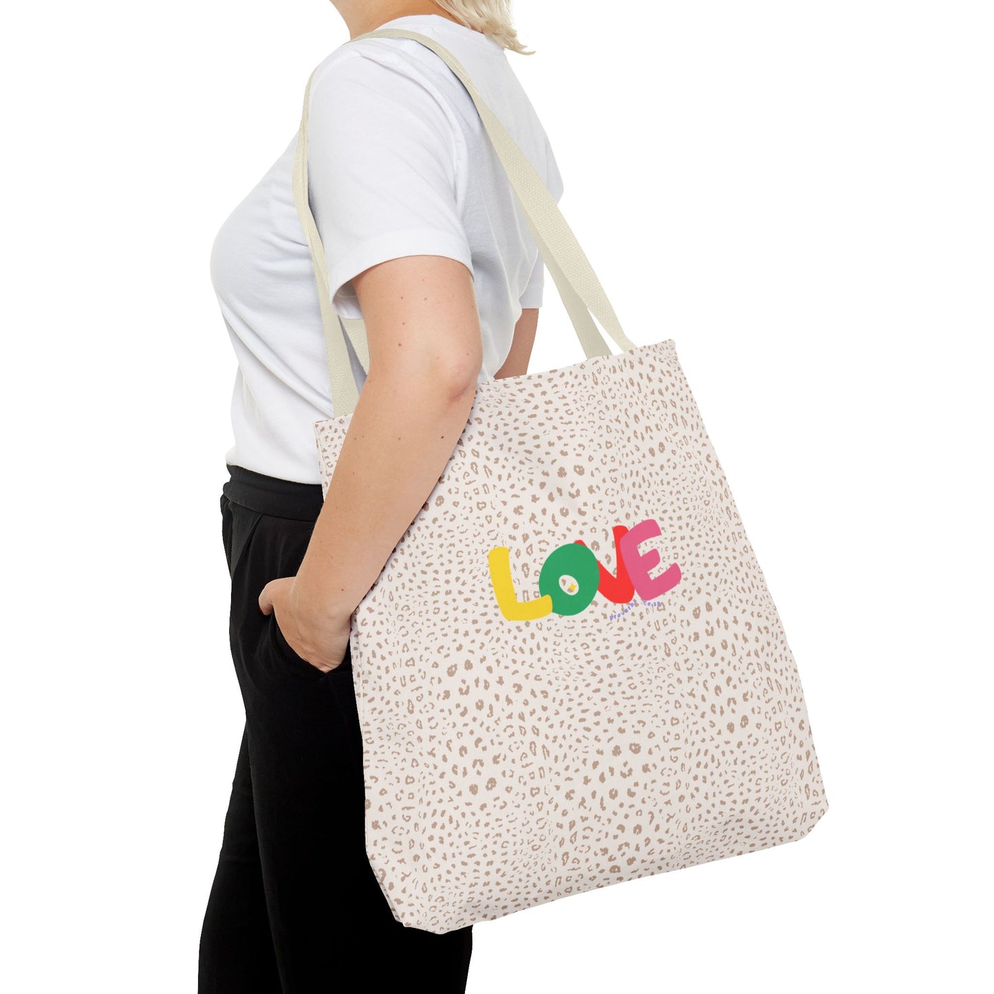 Colorful Love Tote Bag | Stylish All-Over Print Reusable Shopping Bag