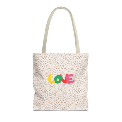 Colorful Love Tote Bag | Stylish All-Over Print Reusable Shopping Bag