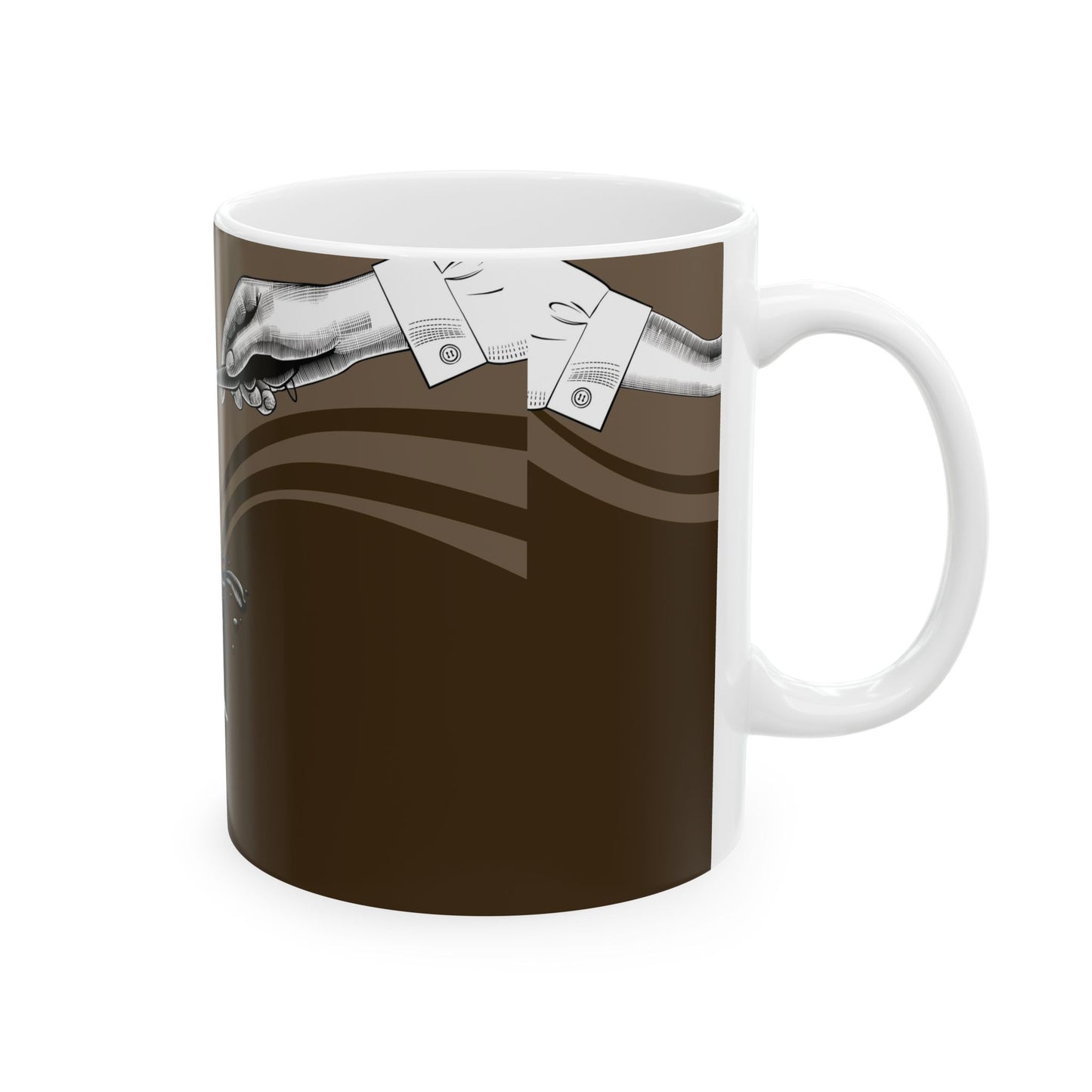 Elegant Coffee Pouring Ceramic Mug | Unique Gift for Coffee Lovers, Kitchen Decor, Art Mug, Hot Beverage Mug, Home & Office Use