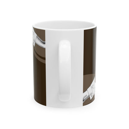 Elegant Coffee Pouring Ceramic Mug | Unique Gift for Coffee Lovers, Kitchen Decor, Art Mug, Hot Beverage Mug, Home & Office Use