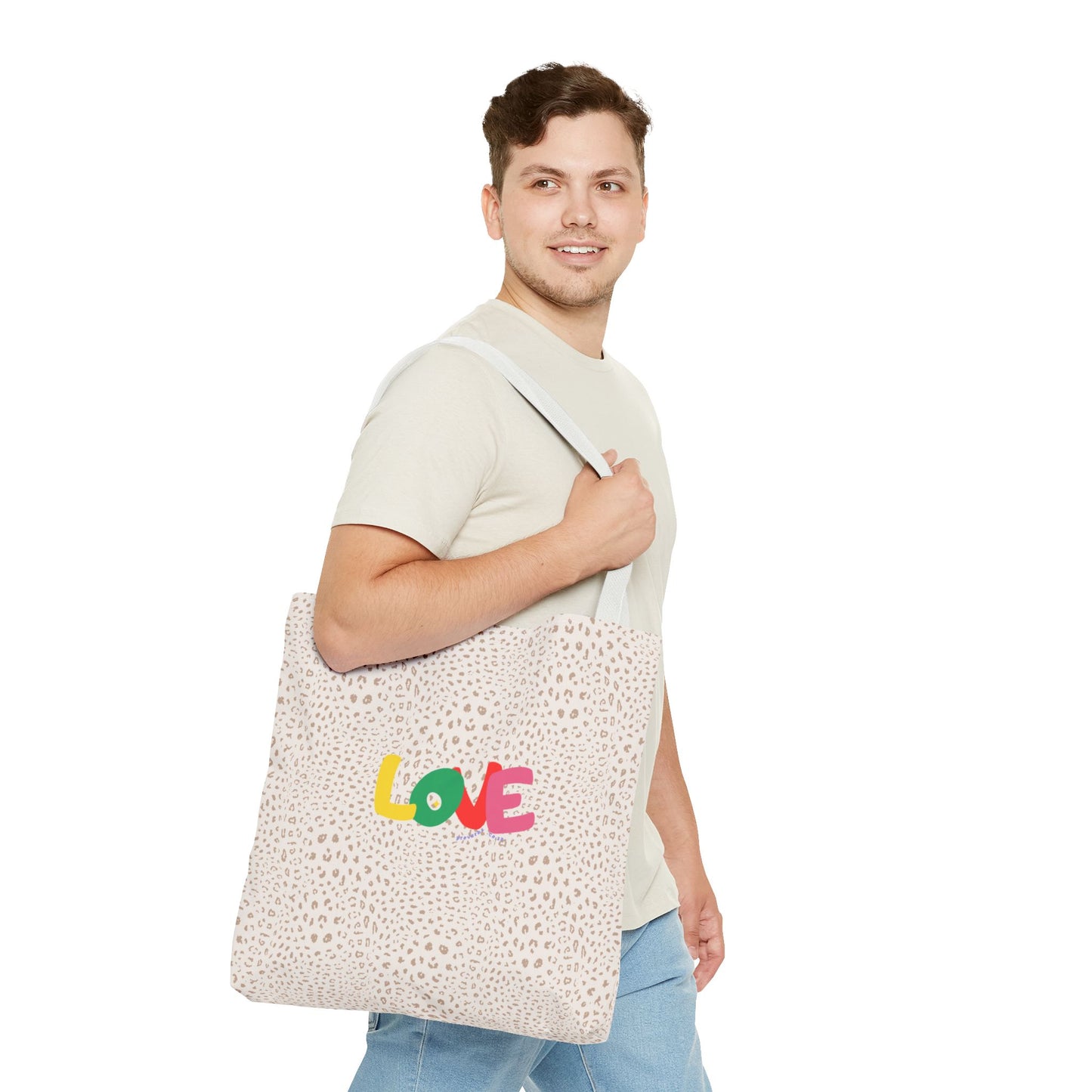 Colorful Love Tote Bag | Stylish All-Over Print Reusable Shopping Bag