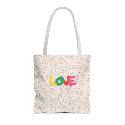 Colorful Love Tote Bag | Stylish All-Over Print Reusable Shopping Bag
