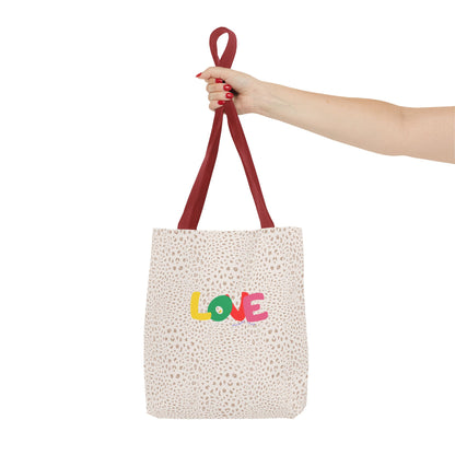 Colorful Love Tote Bag | Stylish All-Over Print Reusable Shopping Bag