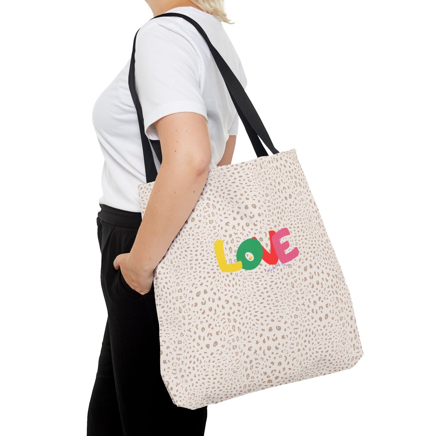 Colorful Love Tote Bag | Stylish All-Over Print Reusable Shopping Bag