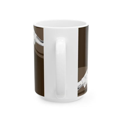 Elegant Coffee Pouring Ceramic Mug | Unique Gift for Coffee Lovers, Kitchen Decor, Art Mug, Hot Beverage Mug, Home & Office Use