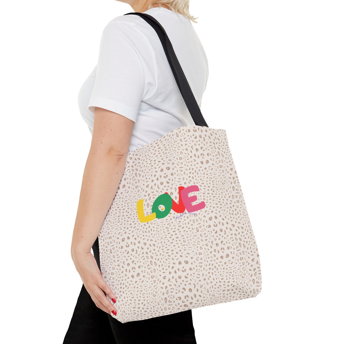Colorful Love Tote Bag | Stylish All-Over Print Reusable Shopping Bag