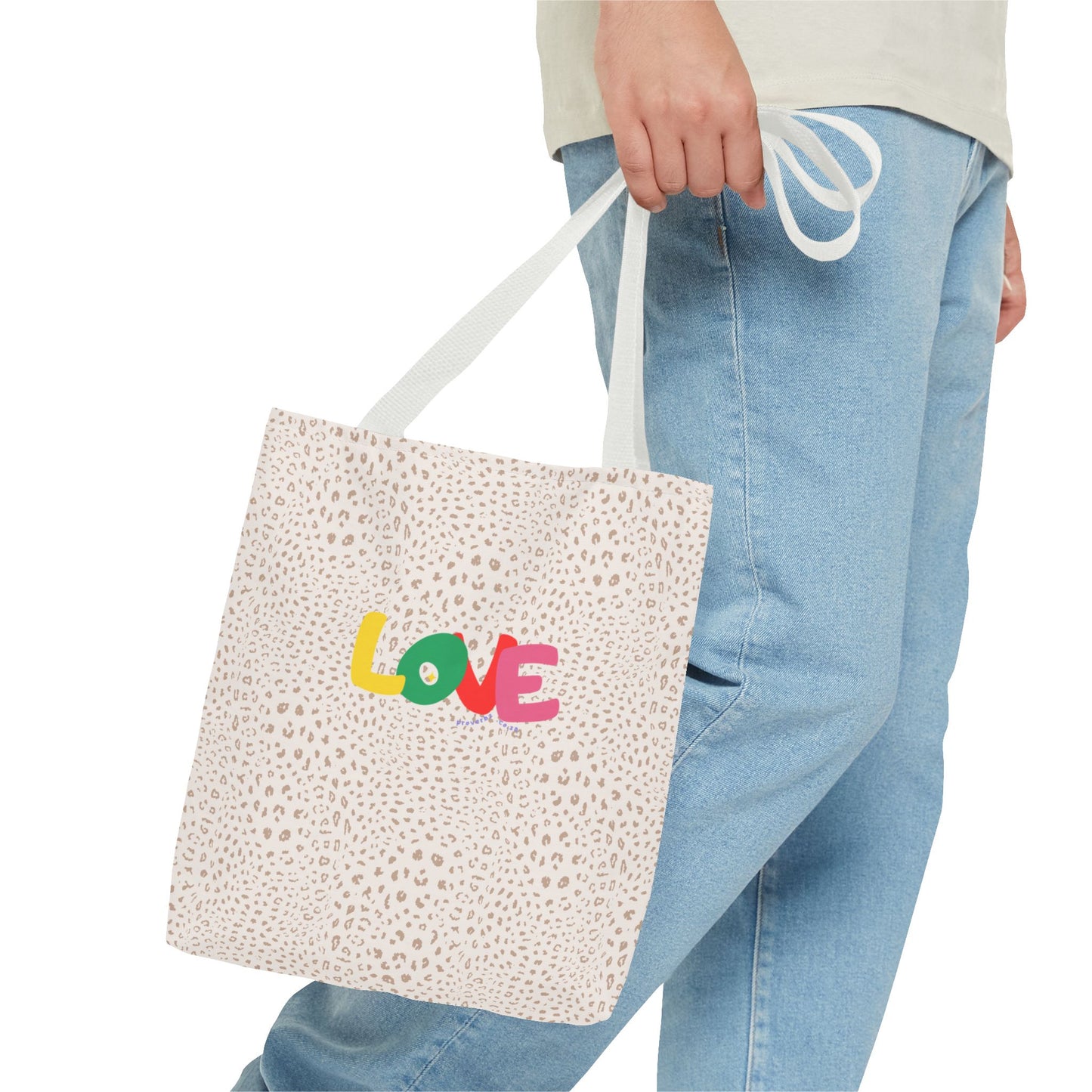 Colorful Love Tote Bag | Stylish All-Over Print Reusable Shopping Bag