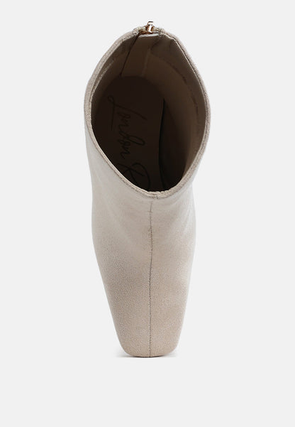 Dimri Square Toe Microfiber Ankle Boots